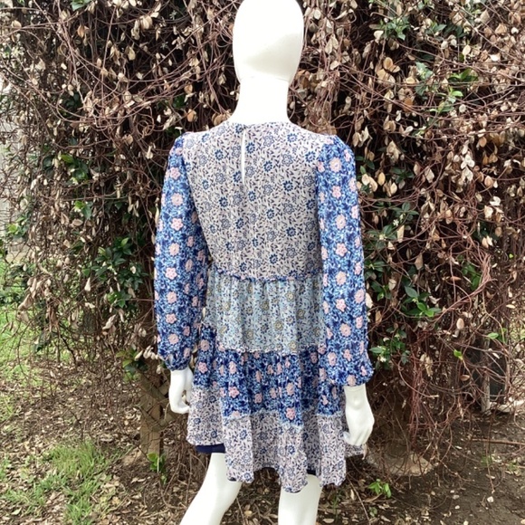 Yumi Kim Baby Doll Silhouette Quinn Ruffle Mini Dress In Brighton Field - Picture 5 of 9